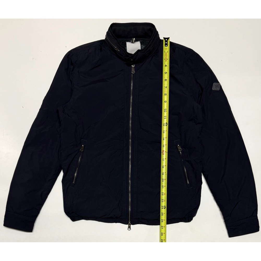J.Lindeberg Kingsley Crease Nylon Navy Blue Full Zip Hooded Jacket Mens M